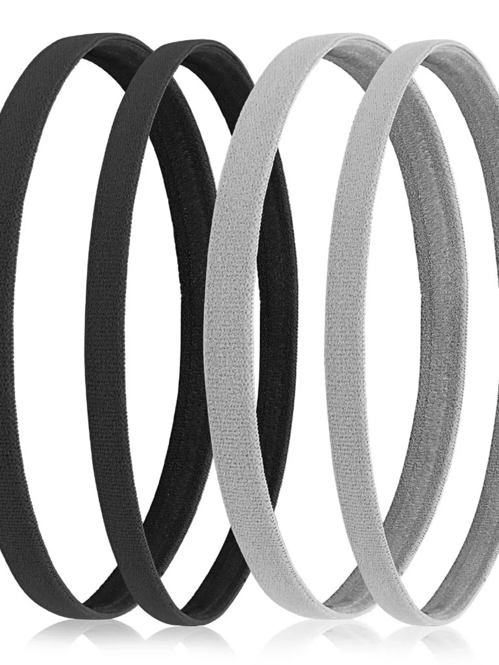 Sibba 4 Pieces Athletic Sports Headband Elastic Thin Hair Bands Non Slip Silicon